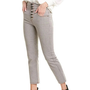 Joie Laurelle Topstitch Striped Button Fly Pants‎ Junction Size 28 High Waisted